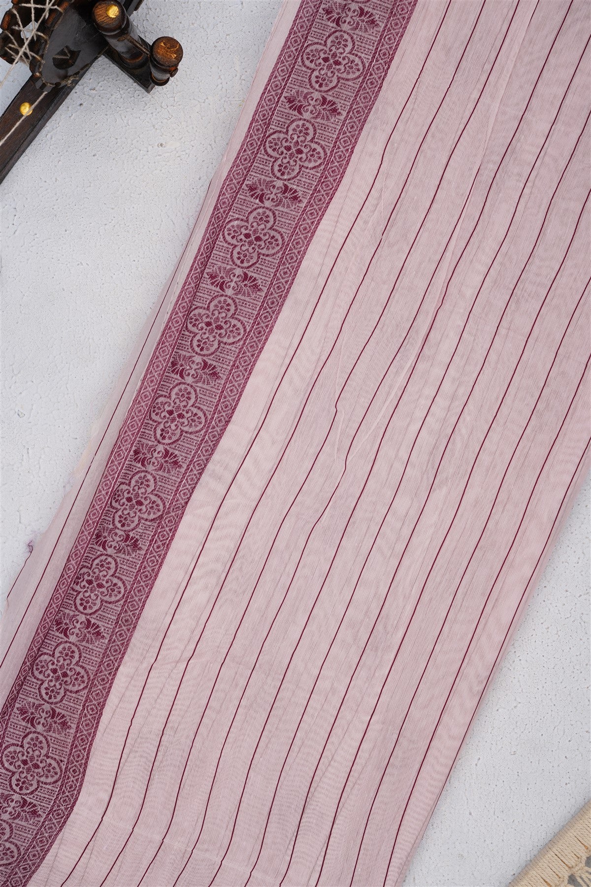 Bhagalpur Puliya Cotton Light Lavender Saree
