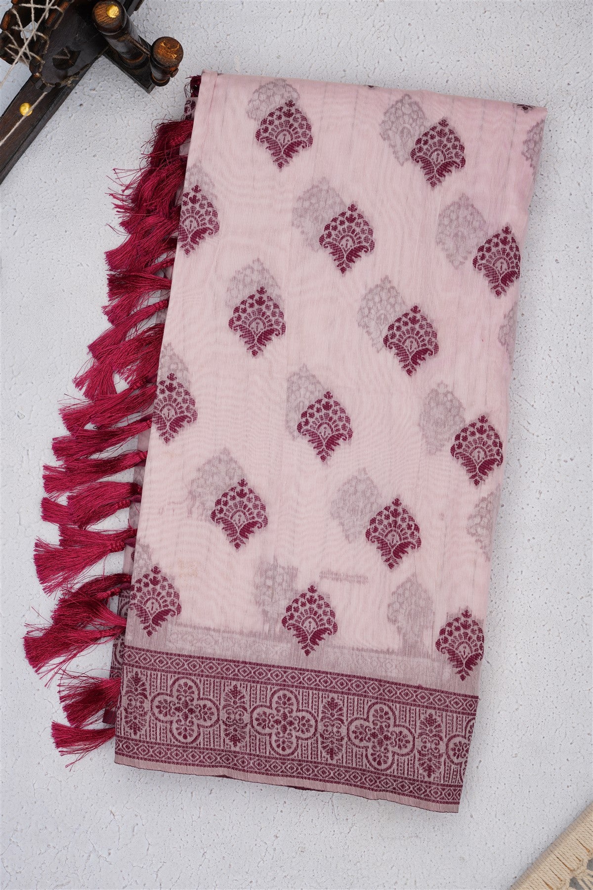 Bhagalpur Puliya Cotton Light Lavender Saree