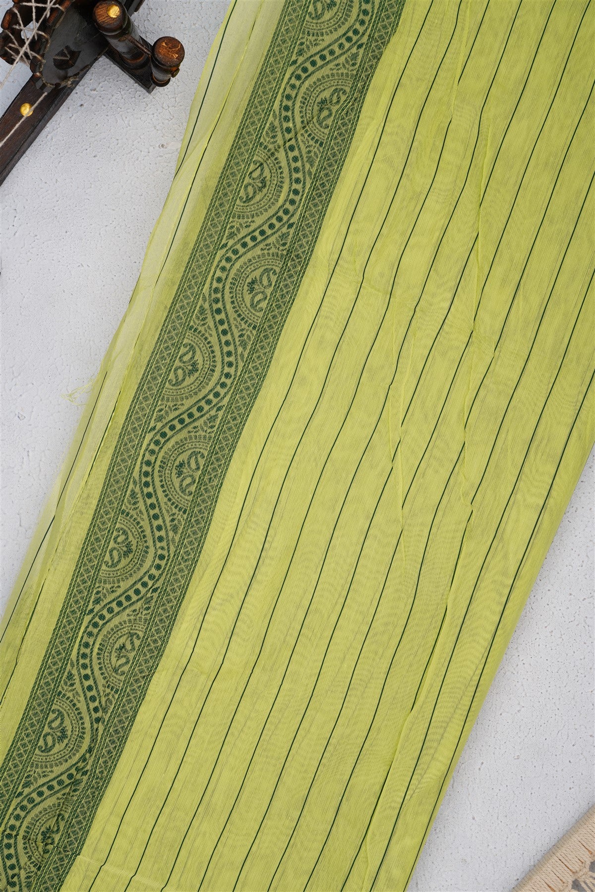 Bhagalpur Puliya Cotton Light Green Saree