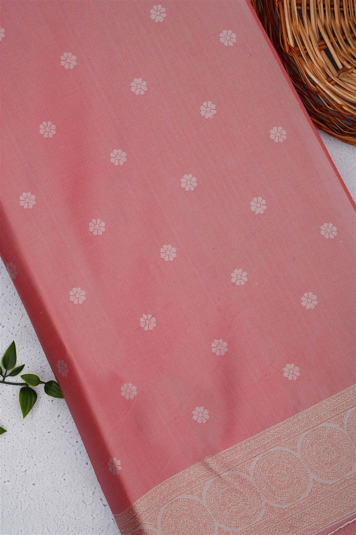 Banarasi Soft Silk Coral Saree