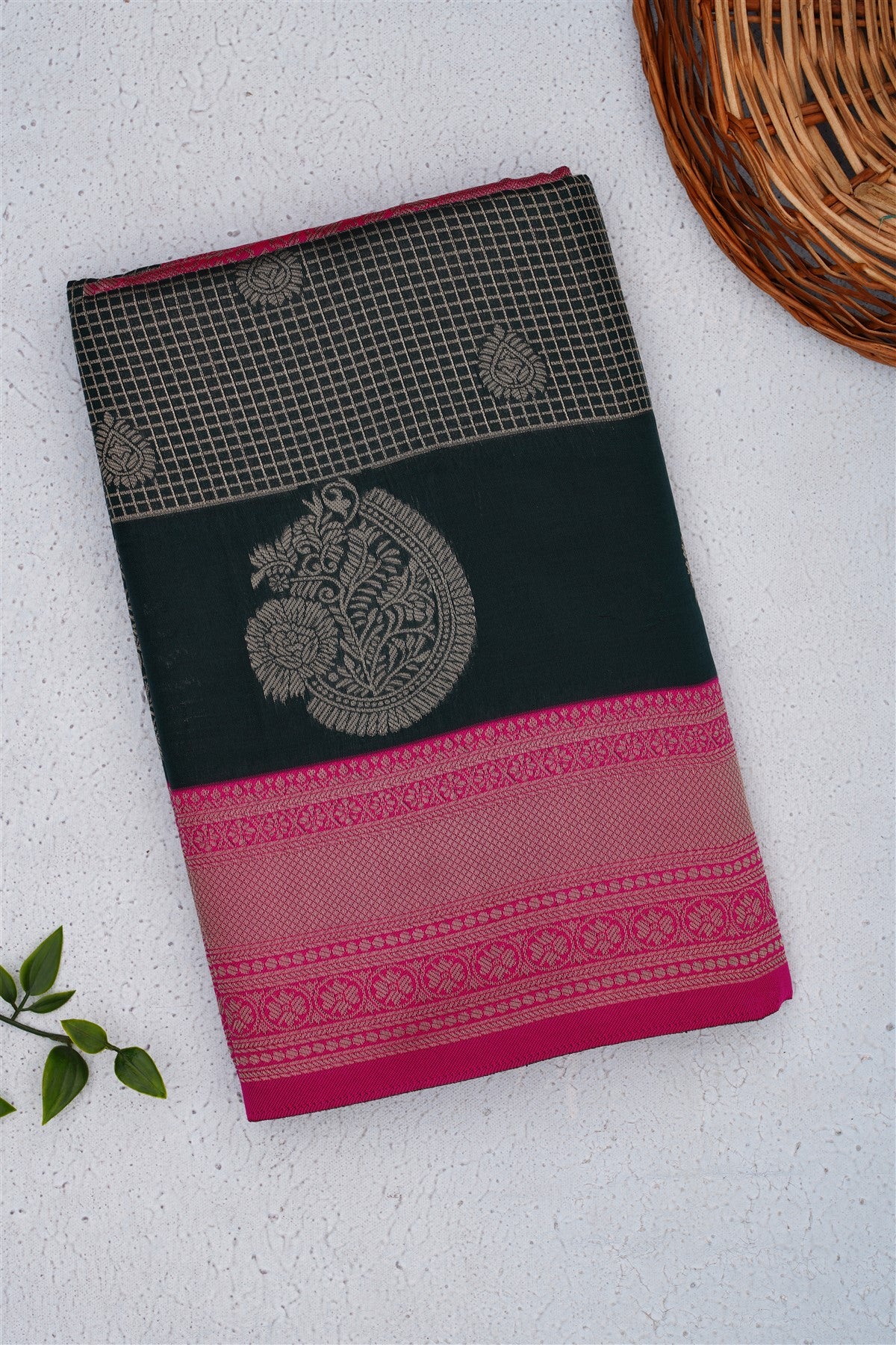 Banarasi Soft Silk Dark Green Saree