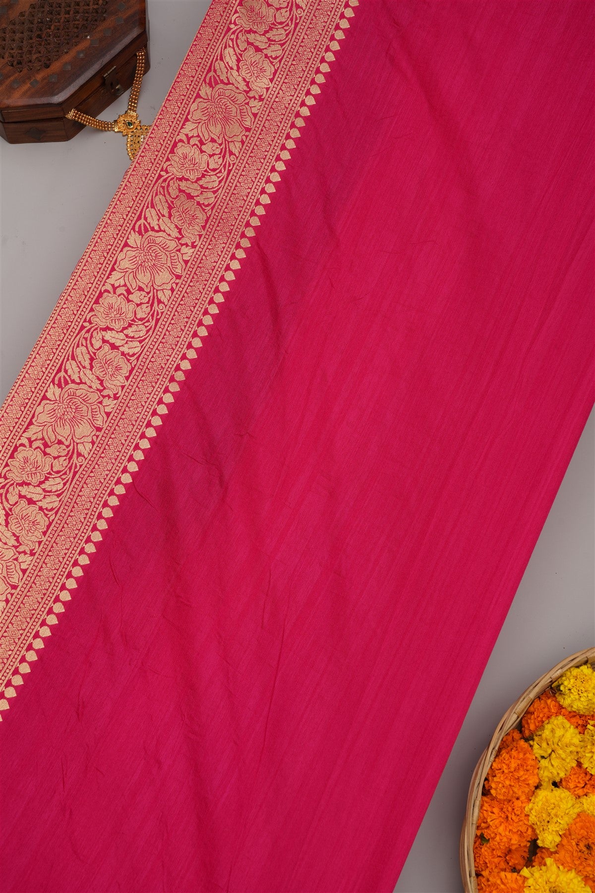 Banarasi Semi Kaddi Georgette Navy Blue Saree