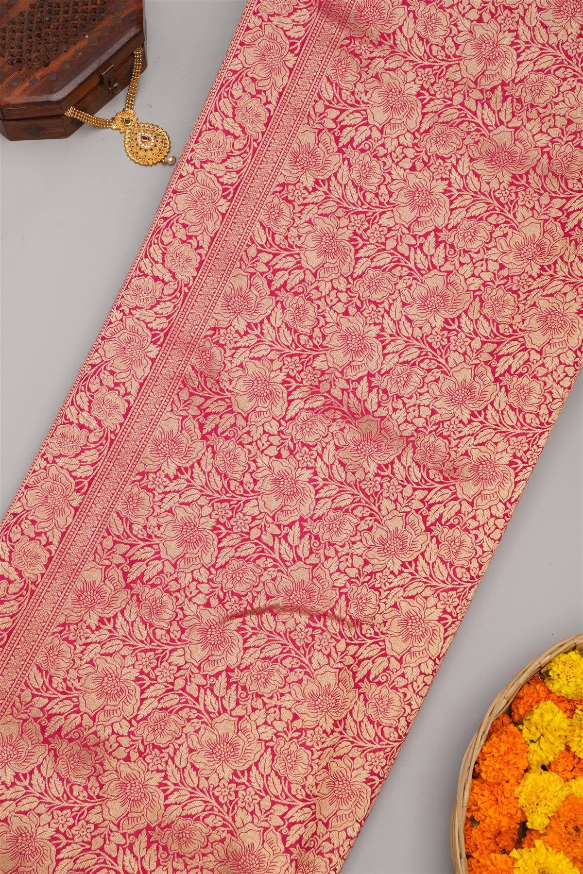 Banarasi Semi Kaddi Georgette Navy Blue Saree