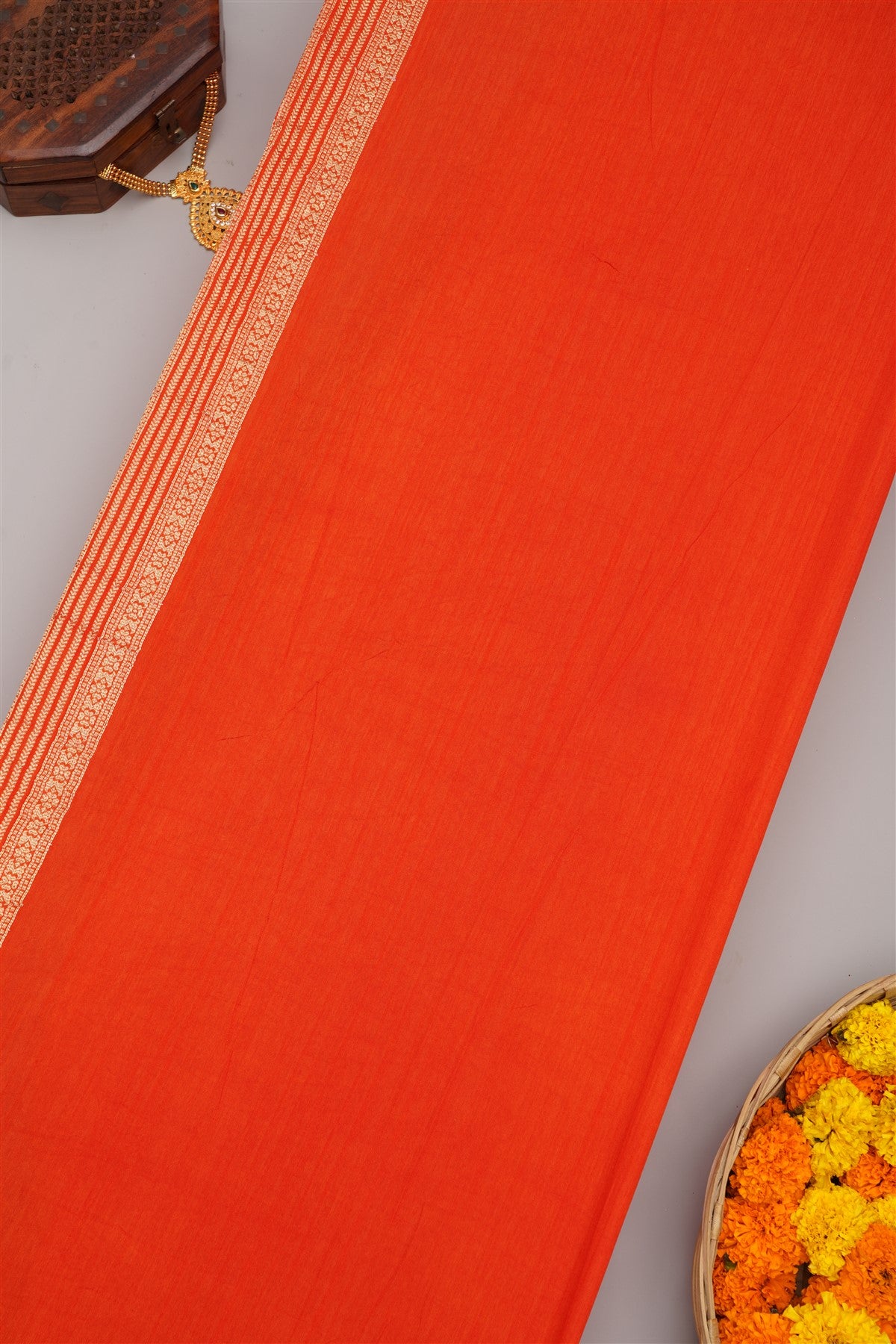Banarasi Semi Kaddi Georgette Dark Brown Saree