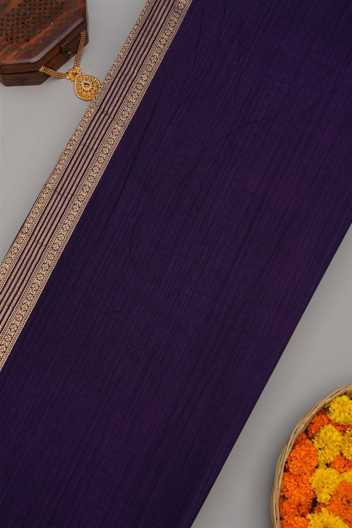 Banarasi Semi Kaddi Georgette Dark Pink Saree