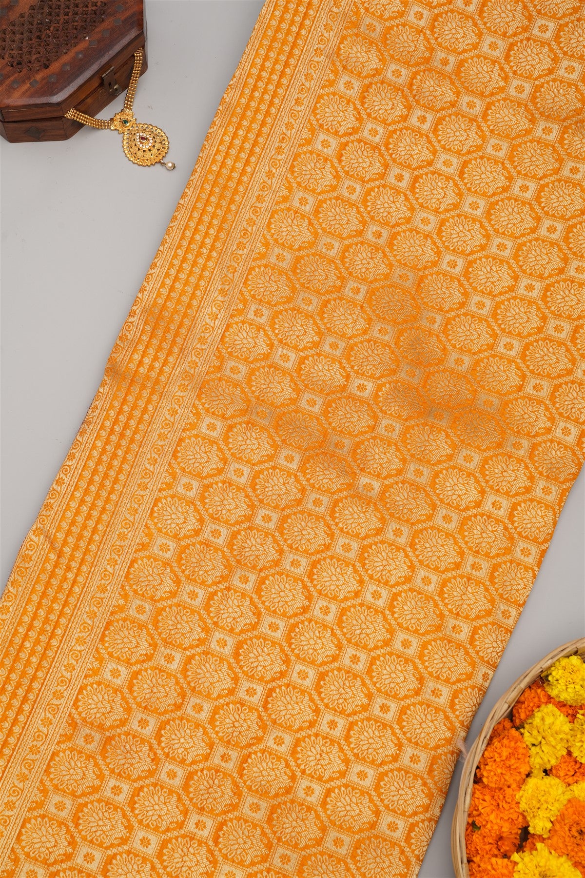 Banarasi Semi Kaddi Georgette Violet Saree