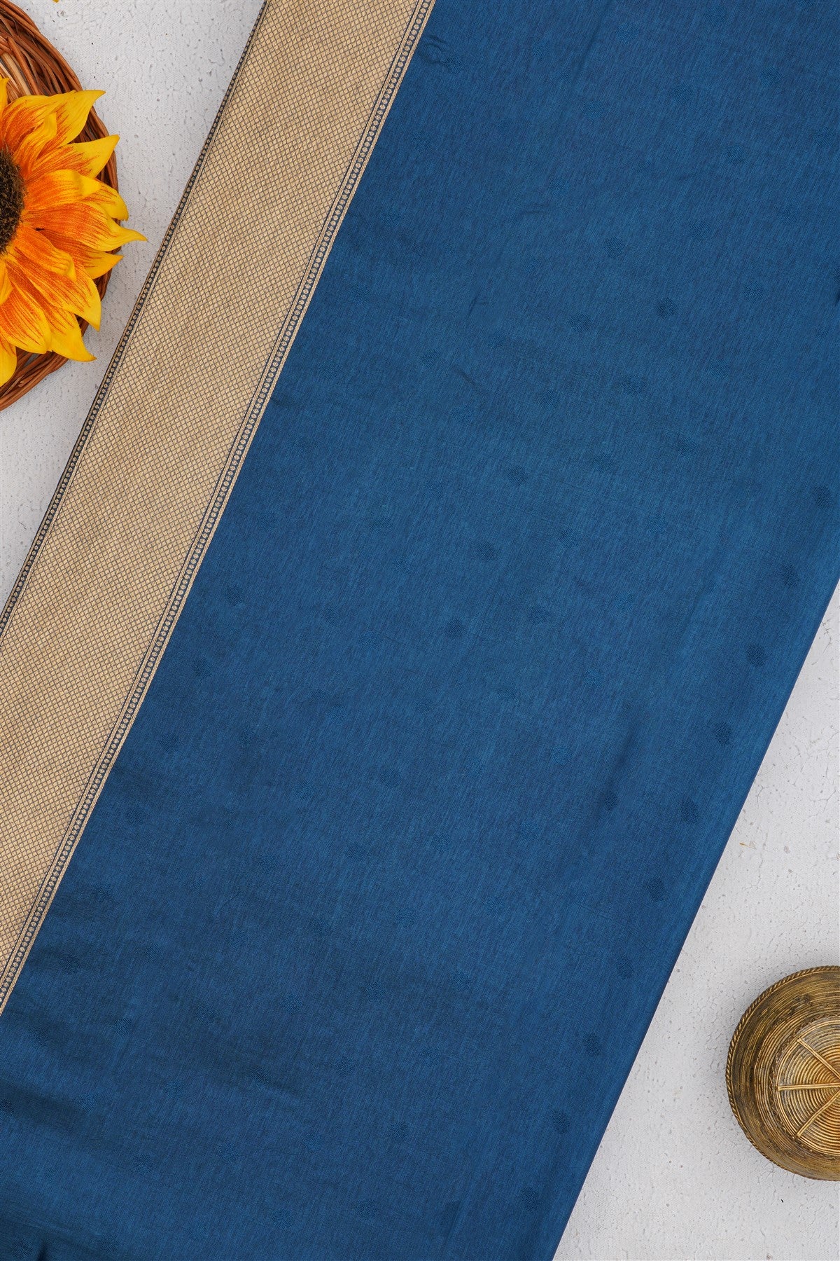 Banarasi Russian Silk Dark Blue Saree