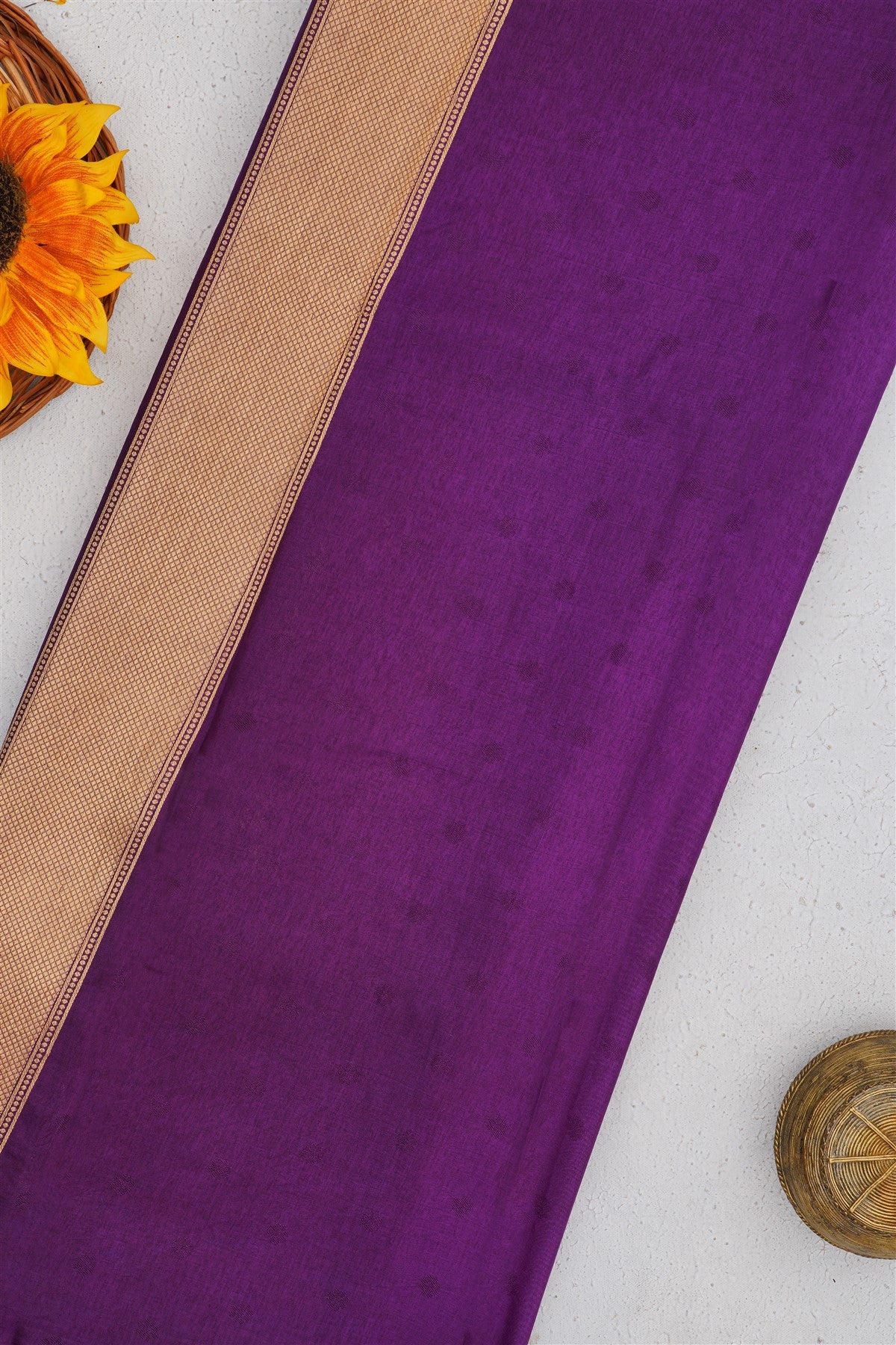 Banarasi Russian Silk Violet Saree