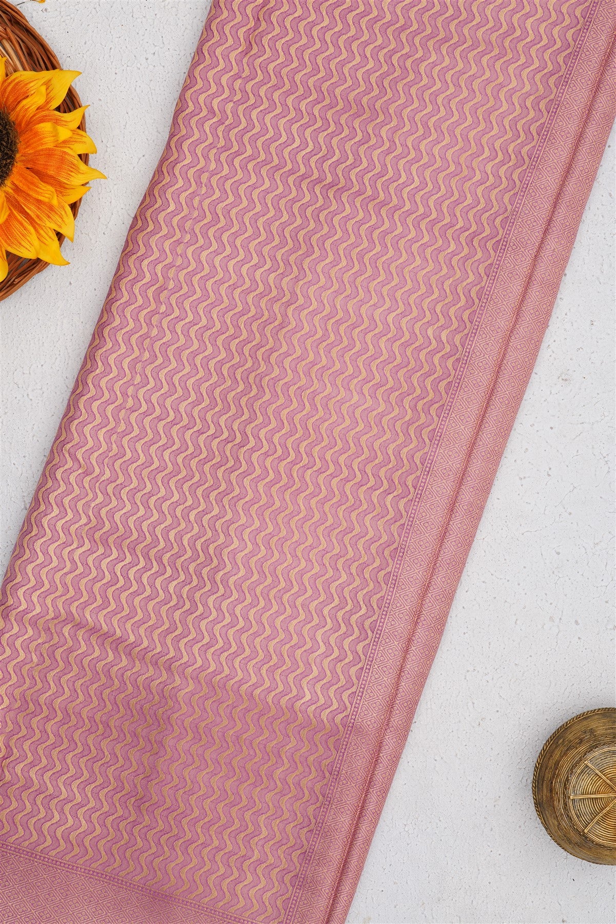 Banarasi Russian Silk Dark Mustard Saree