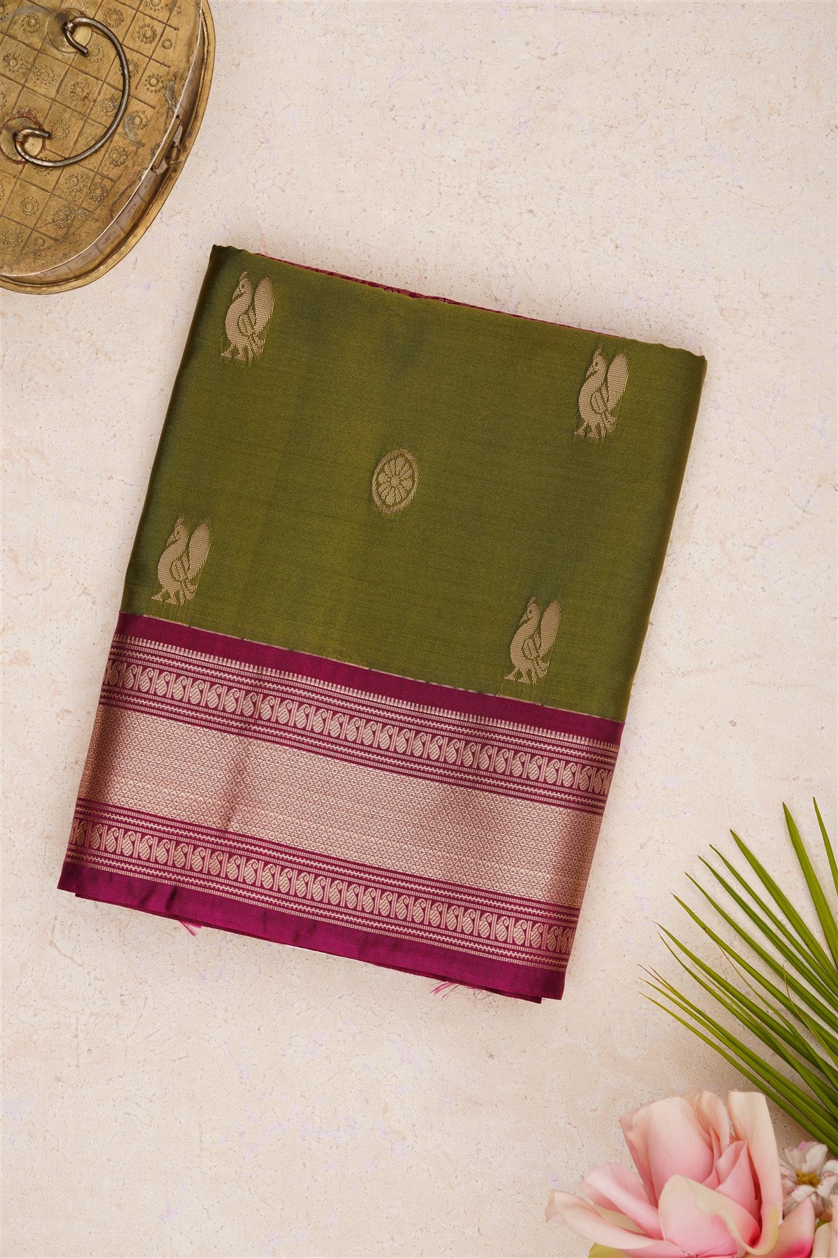 Semi Pattu Silk Blend Light Green Saree