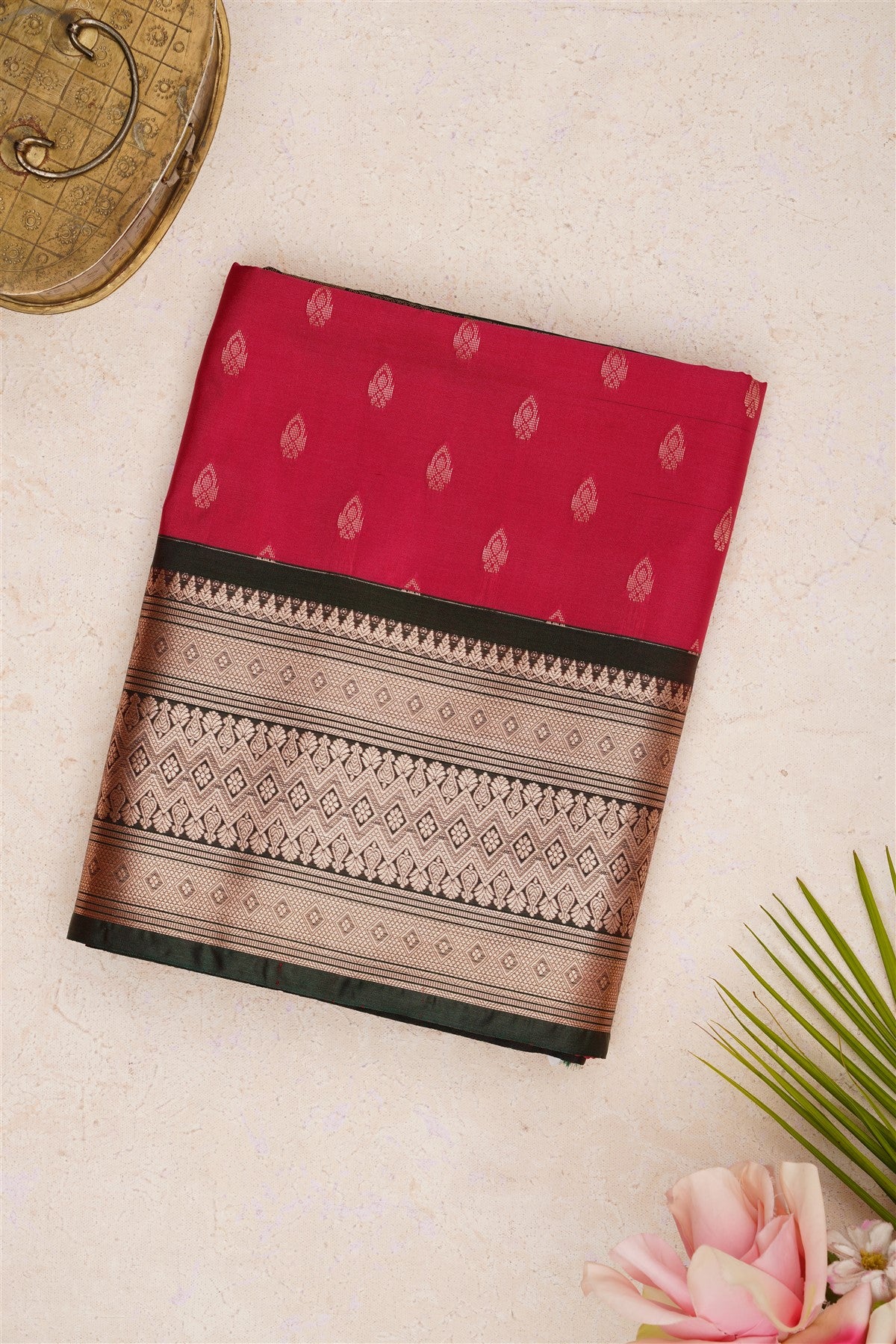 Semi Pattu Silk Blend Pink Saree