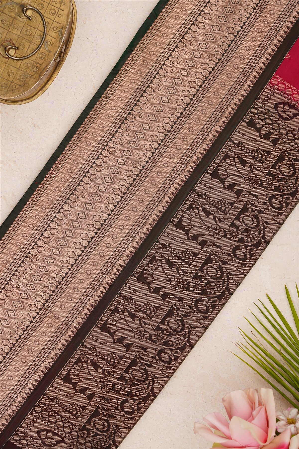 Semi Pattu Silk Blend Pink Saree