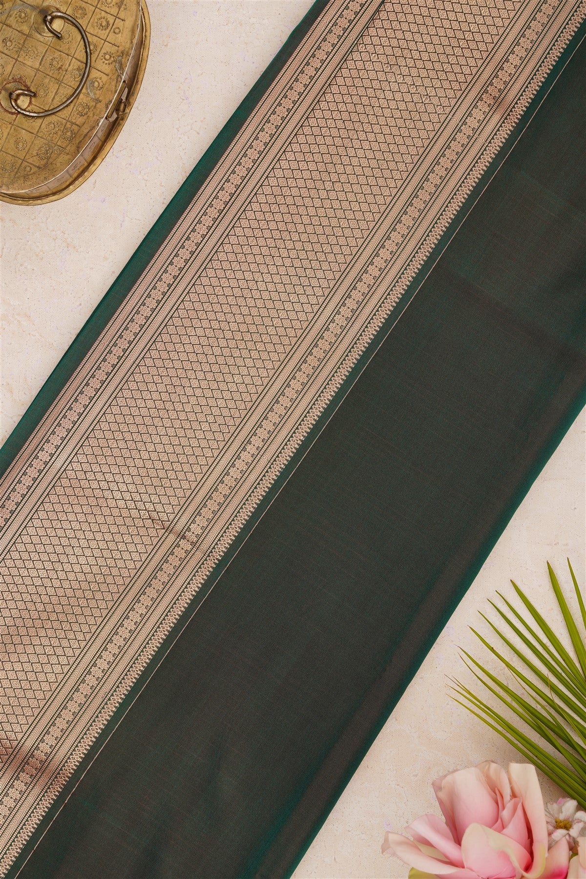 Semi Pattu Silk Blend Light Rust Saree