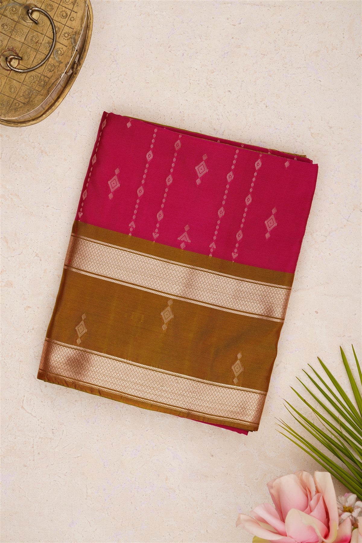 Semi Pattu Silk Blend Pink Saree