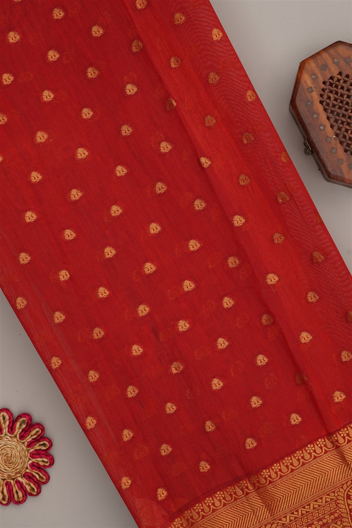Fancy Modal Silk Kalamkari Print Brick Saree
