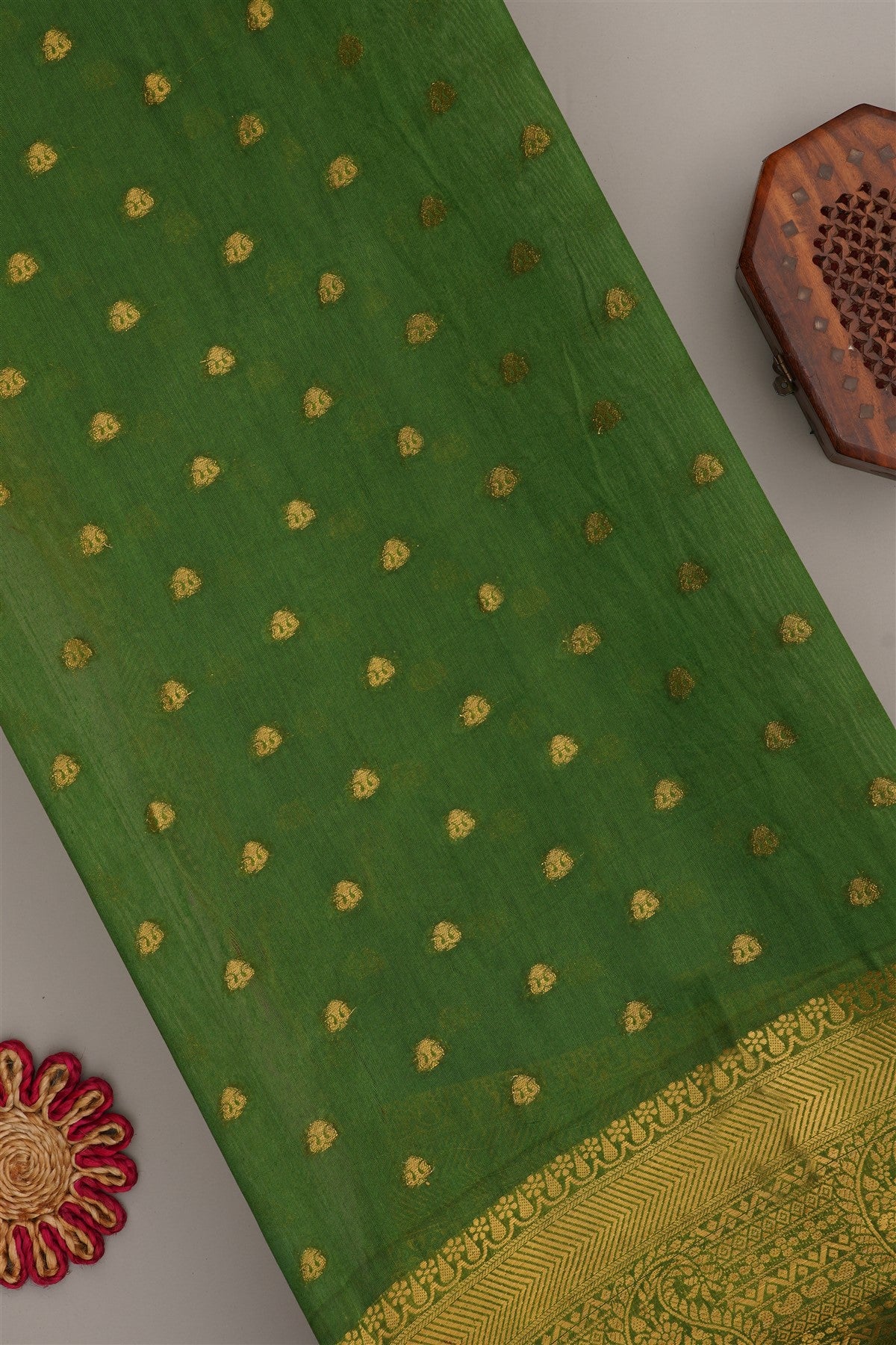 Fancy Modal Silk Kalamkari Print Green Saree