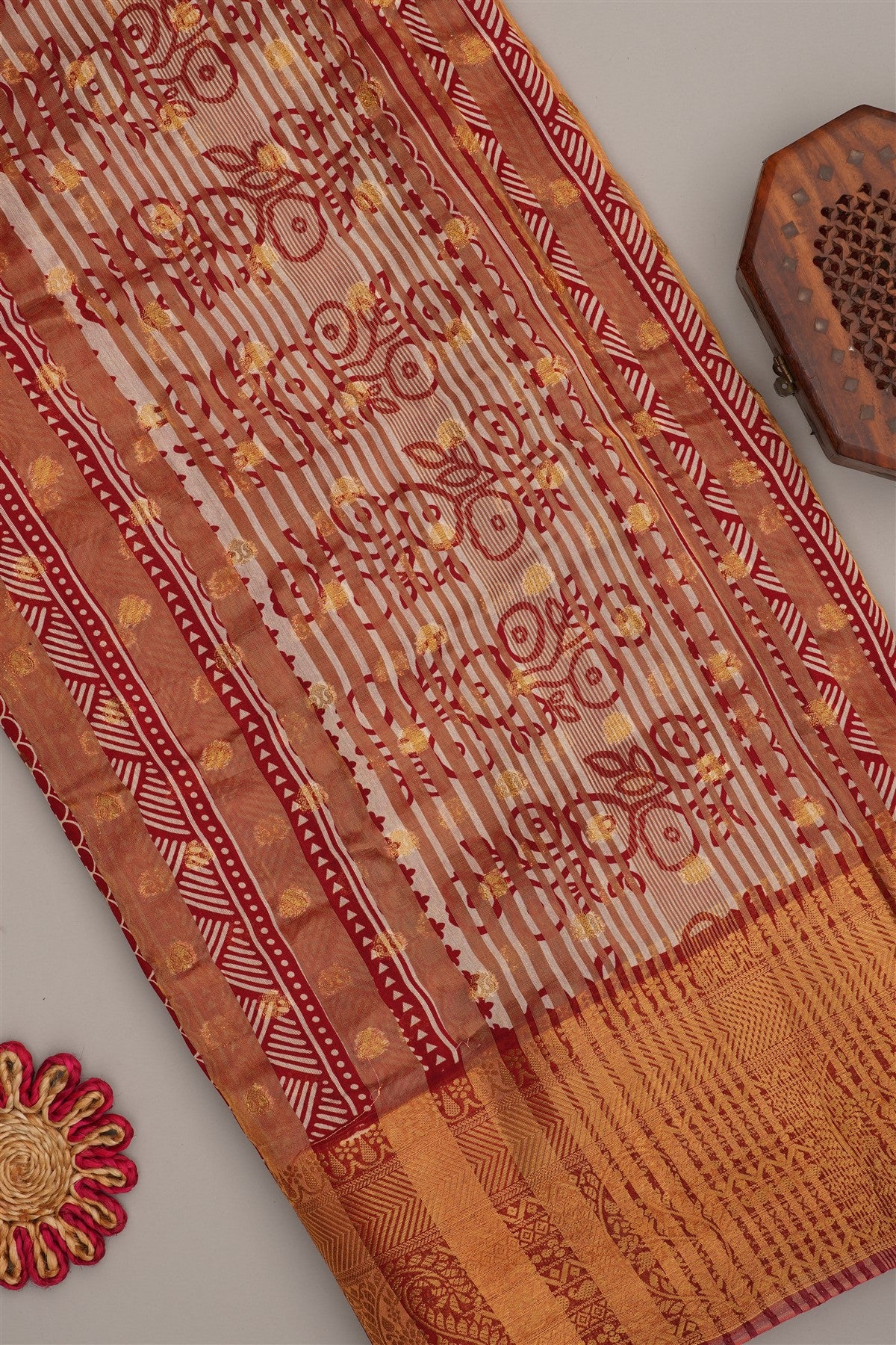 Fancy Modal Silk Kalamkari Print Maroon Saree