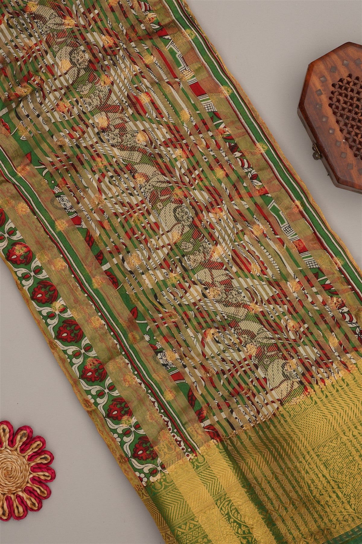Fancy Modal Silk Kalamkari Print Maroon Saree