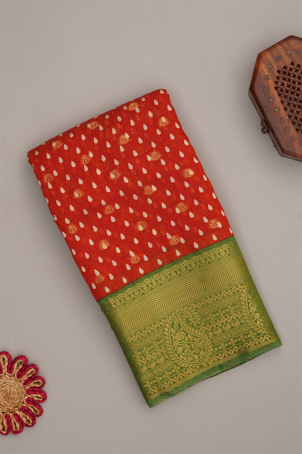 Fancy Modal Silk Kalamkari Print Brick Saree