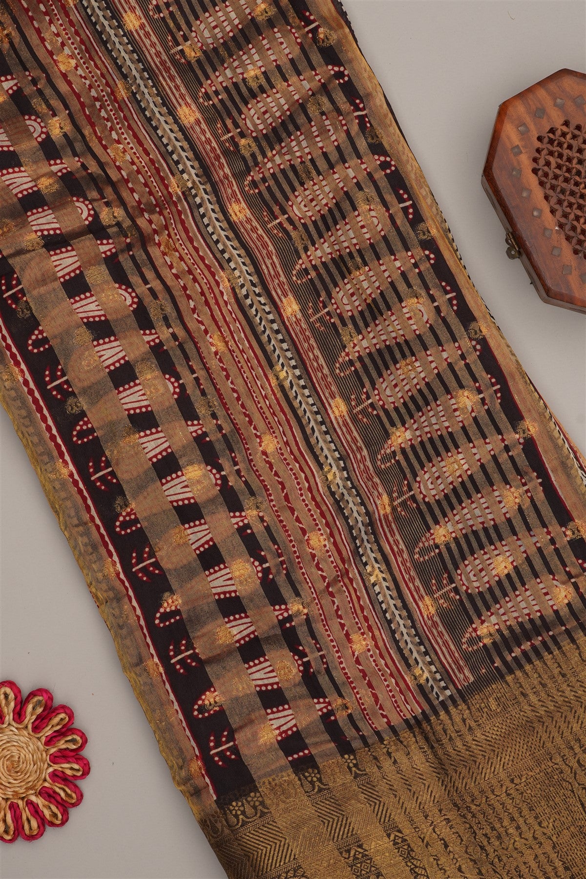 Fancy Modal Silk Kalamkari Print Maroon Saree