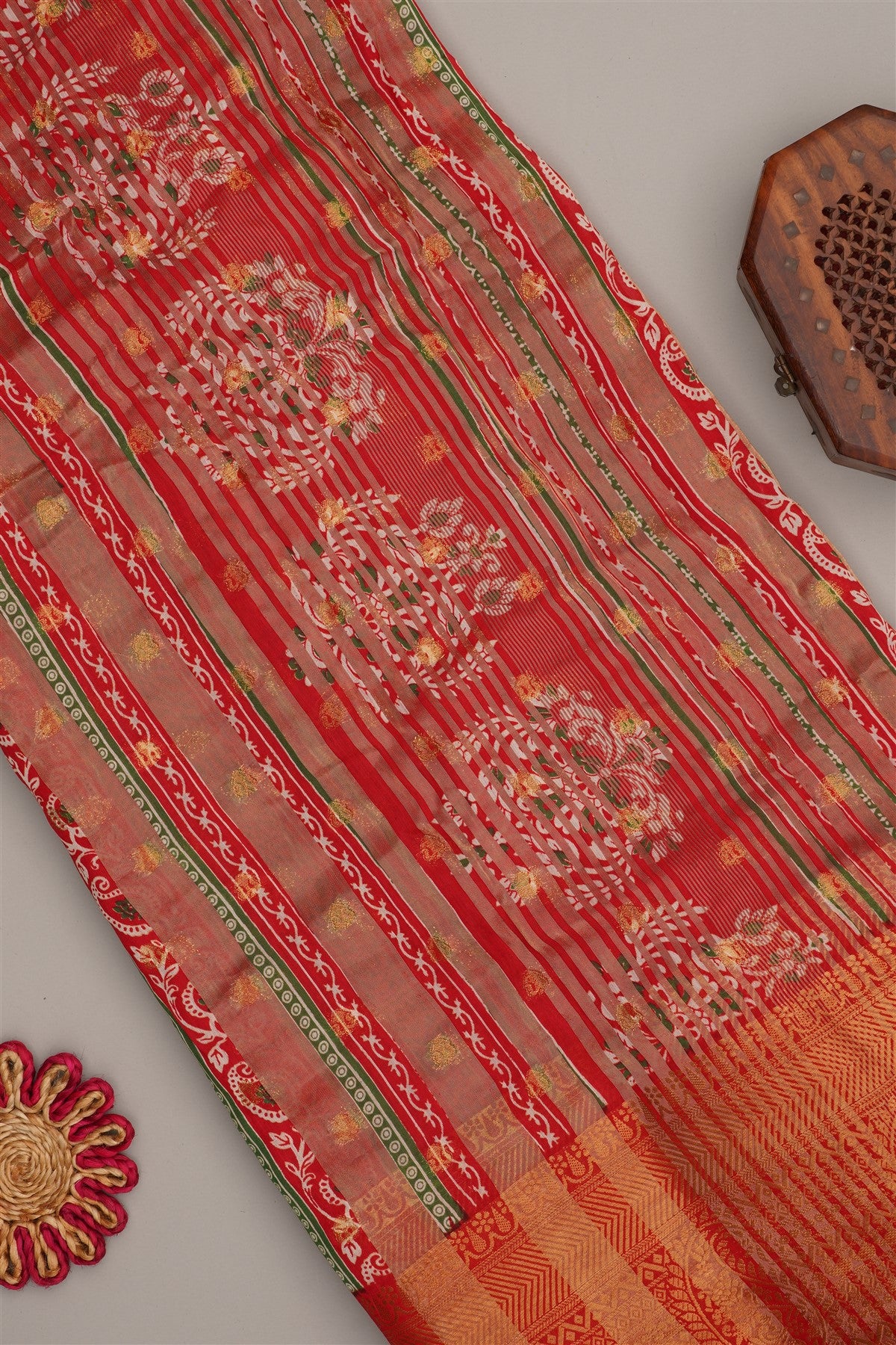 Fancy Modal Silk Kalamkari Print Green Saree
