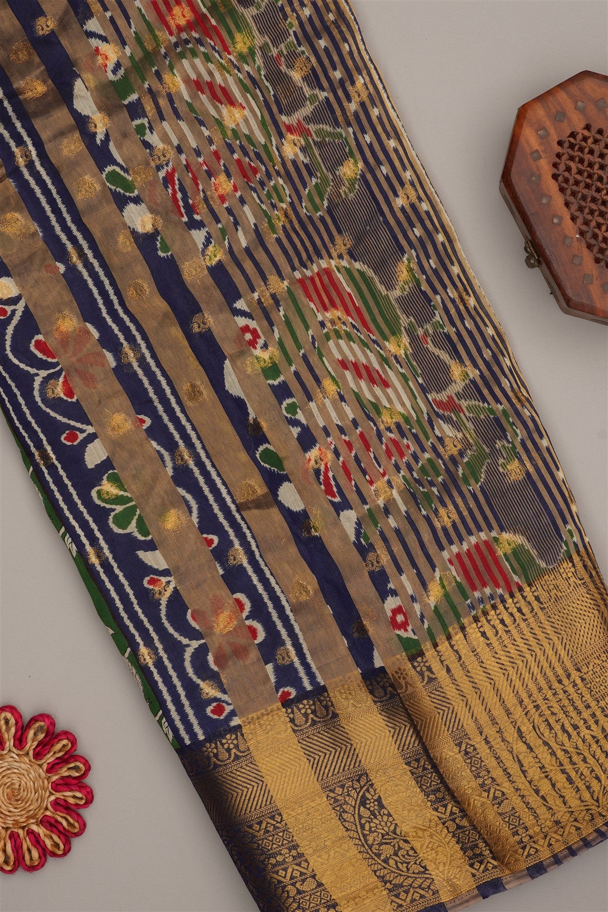 Fancy Modal Silk Kalamkari Print Green Saree