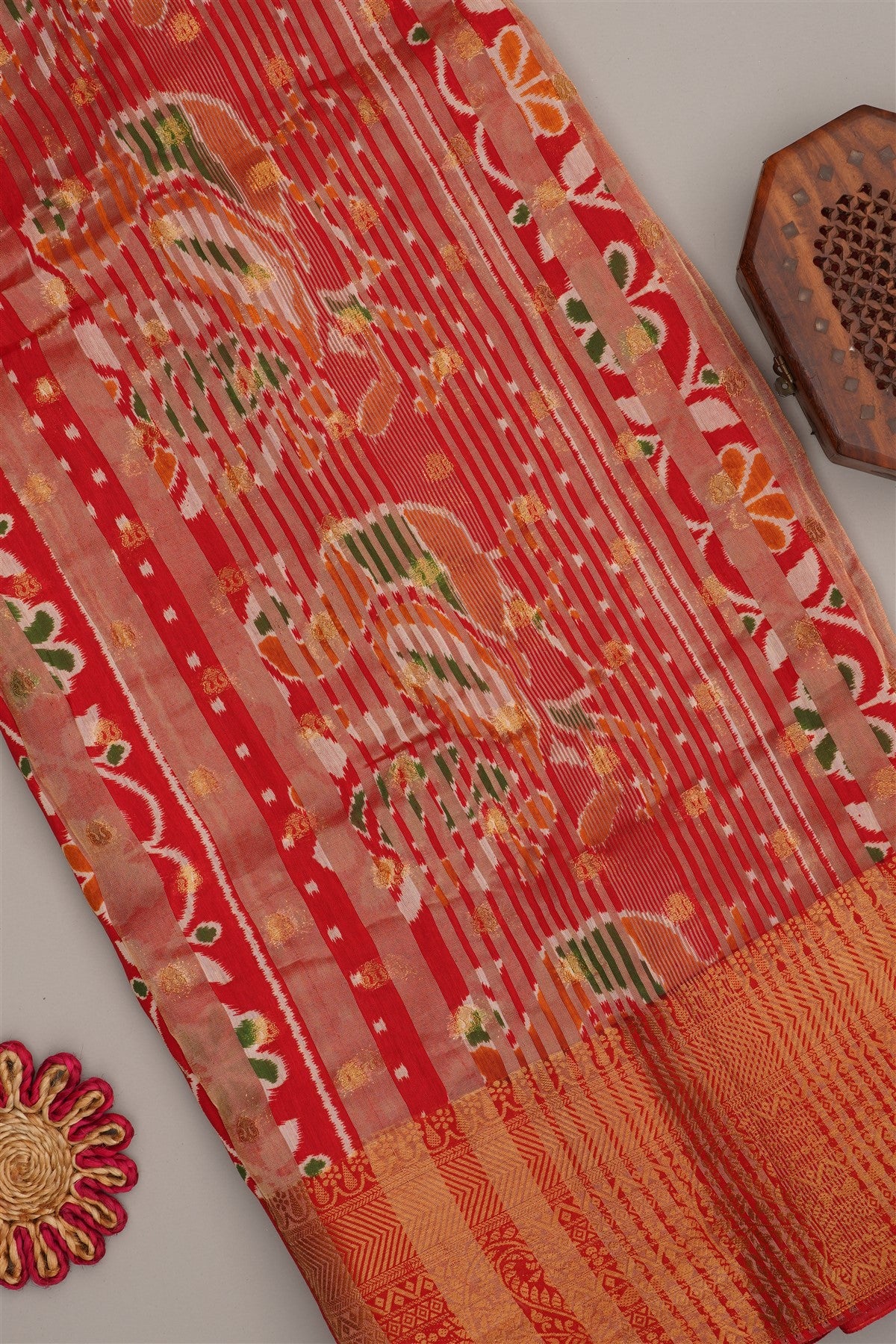 Fancy Modal Silk Kalamkari Print Mustard Saree