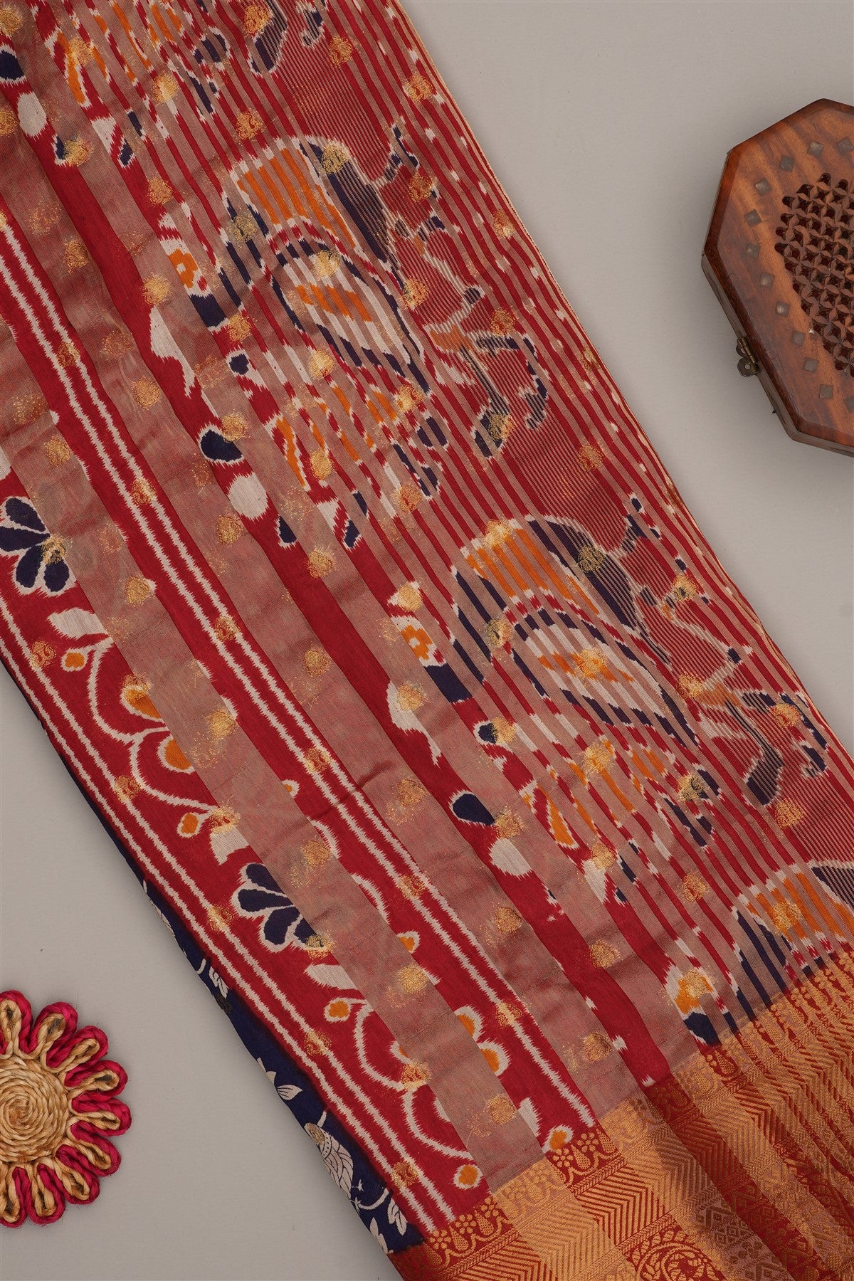 Fancy Modal Silk Kalamkari Print Navy Blue Saree