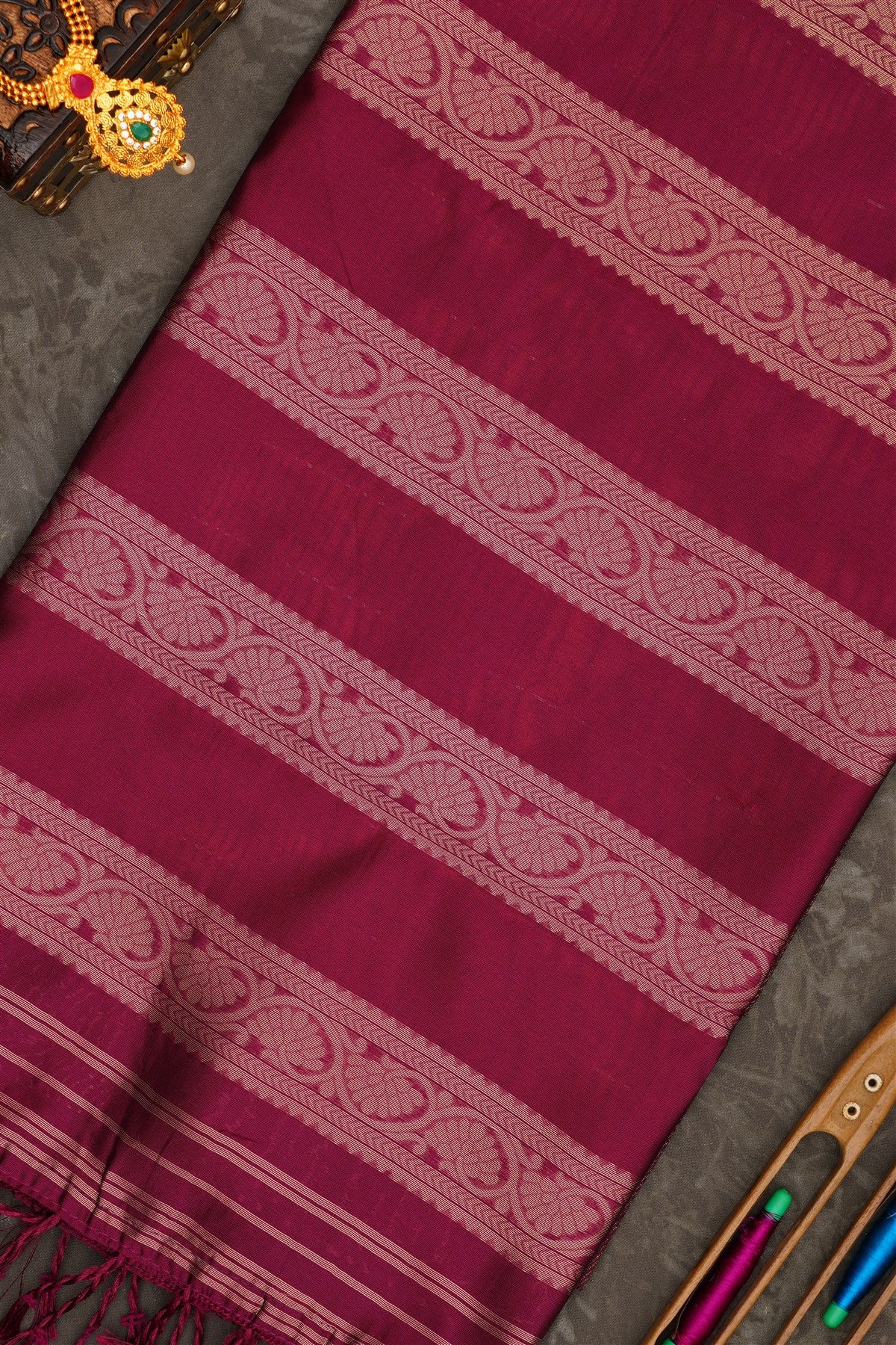 Fancy Soft Silk Rust Saree