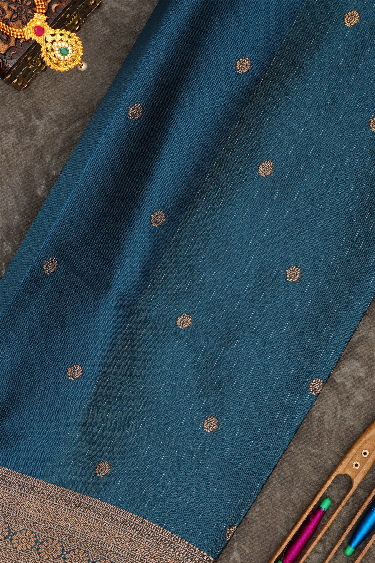 Banarasi Soft Silk Dark Blue Saree