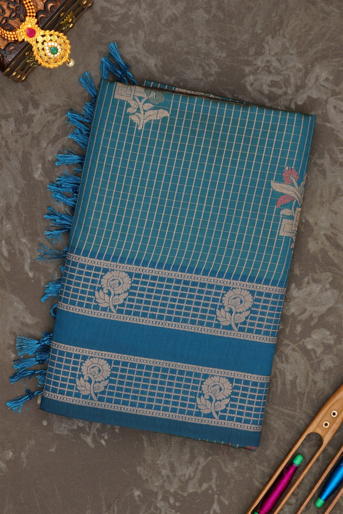 Banarasi Soft Silk Dark Blue Saree