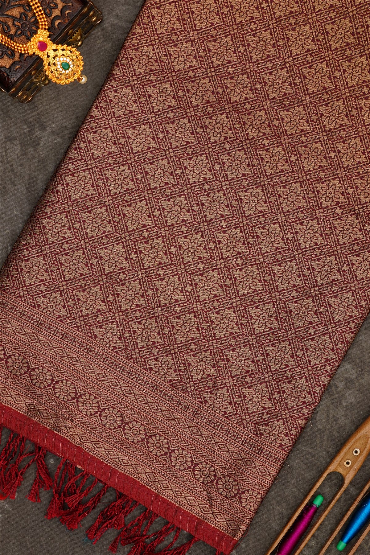 Banarasi Soft Silk Maroon Saree