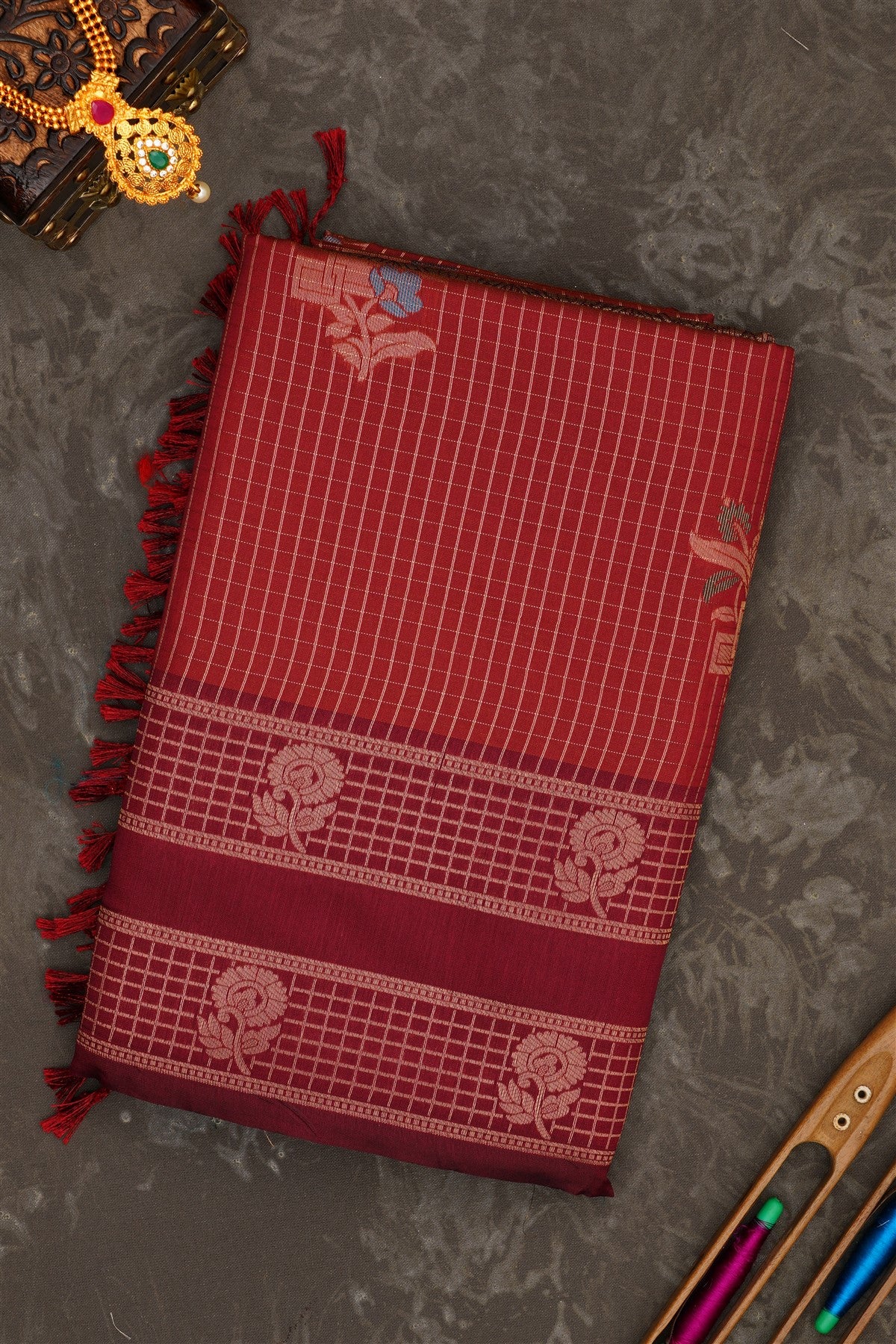 Banarasi Soft Silk Maroon Saree