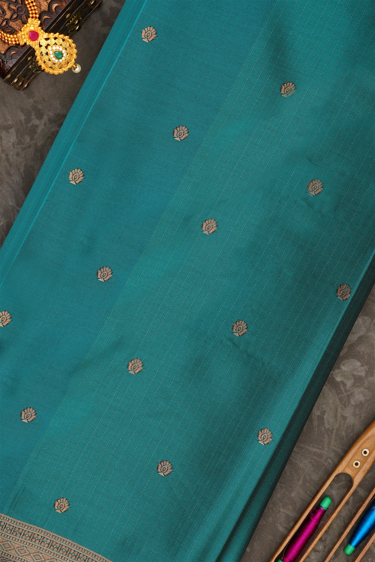 Banarasi Soft Silk Teal Saree