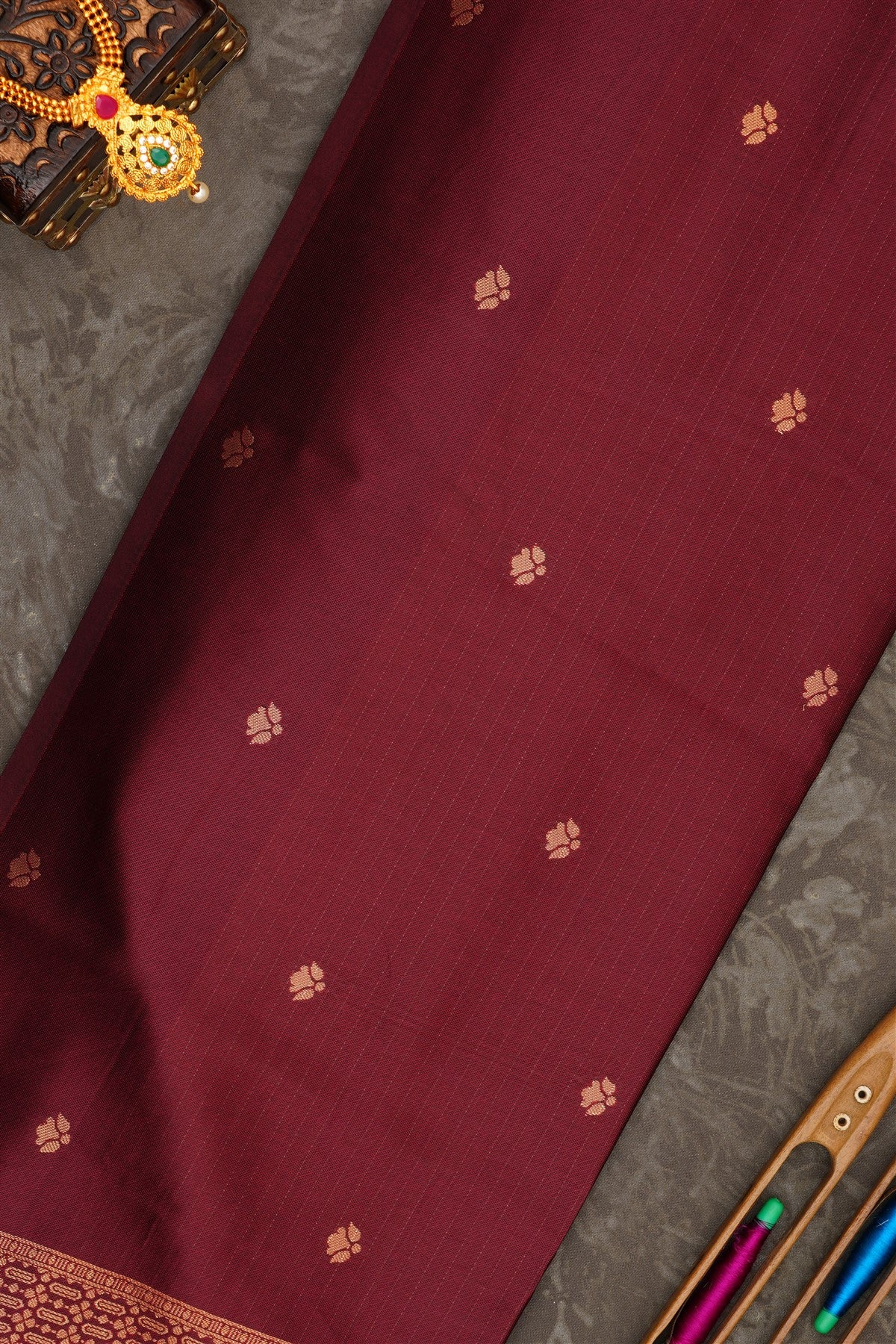 Banarasi Soft Silk Dark Brown Saree