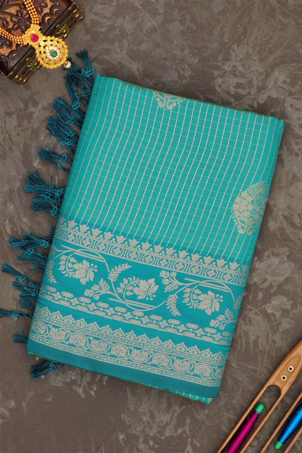 Banarasi Soft Silk Sea Green Saree