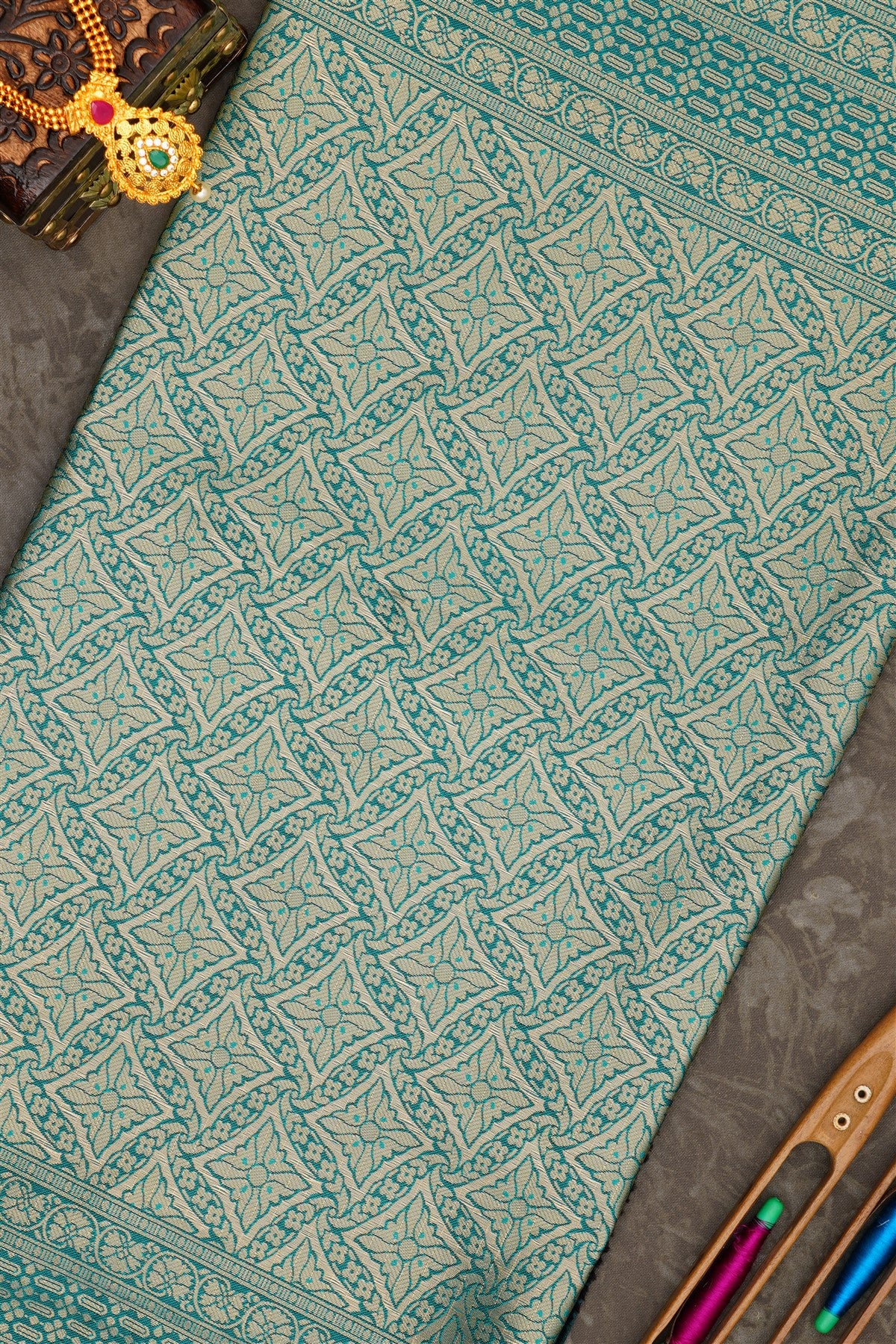 Banarasi Soft Silk Sea Green Saree