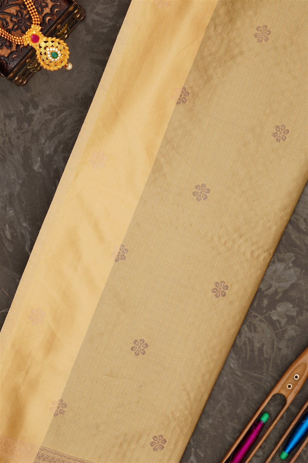 Banarasi Soft Silk Dark Khaki Saree