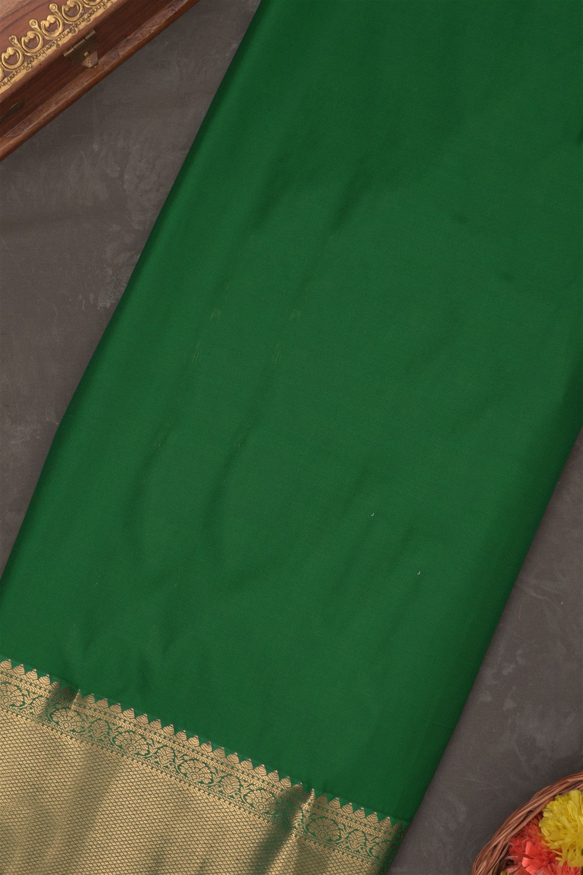 Kanchipuram Silk Light Mustard Saree