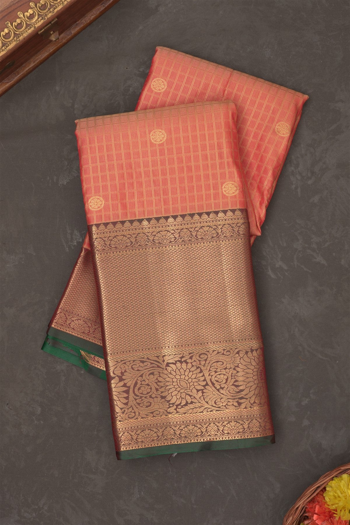 Kanchipuram Silk Light Mustard Saree