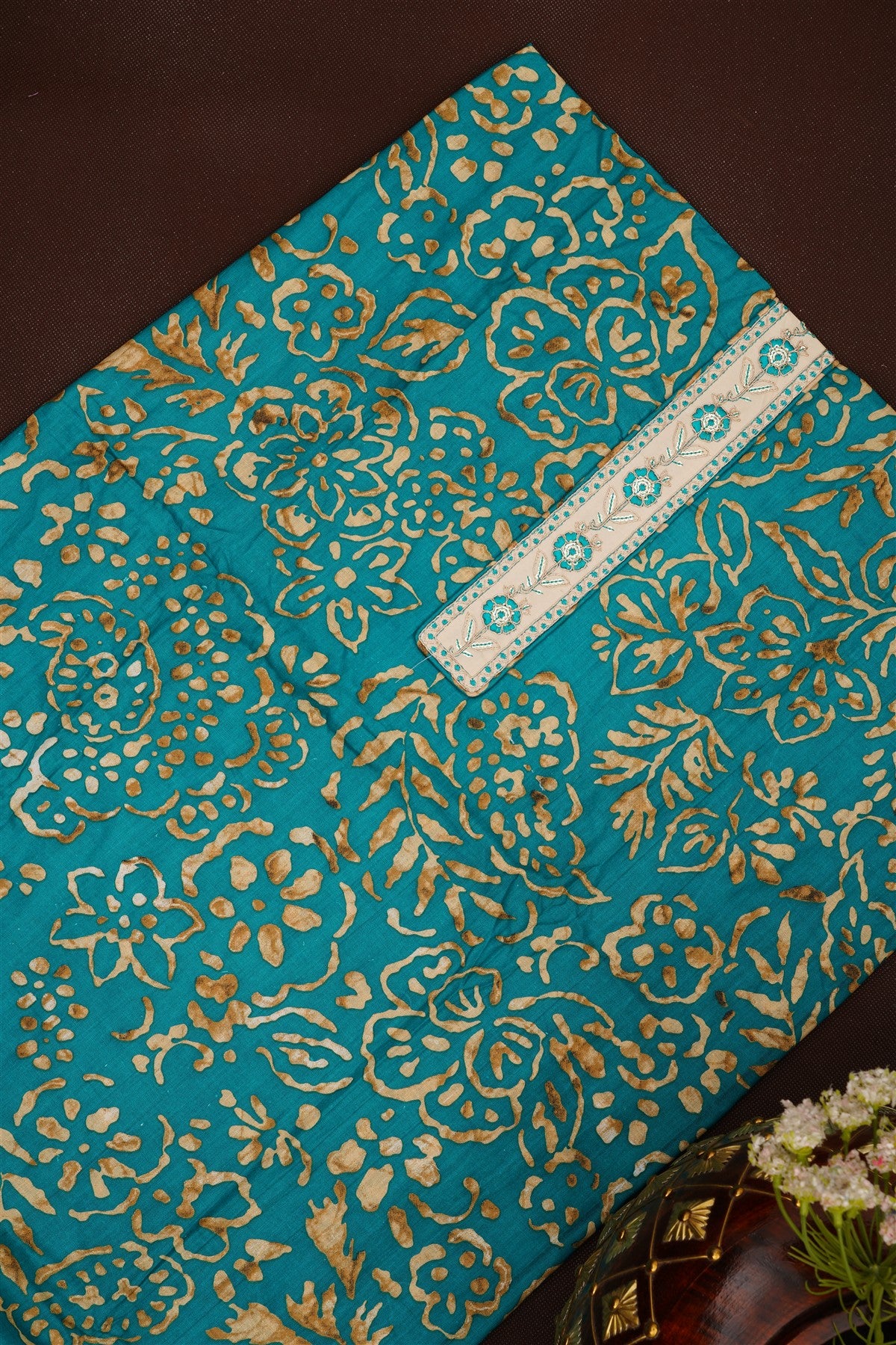 Printed Cotton Teal DressMaterial