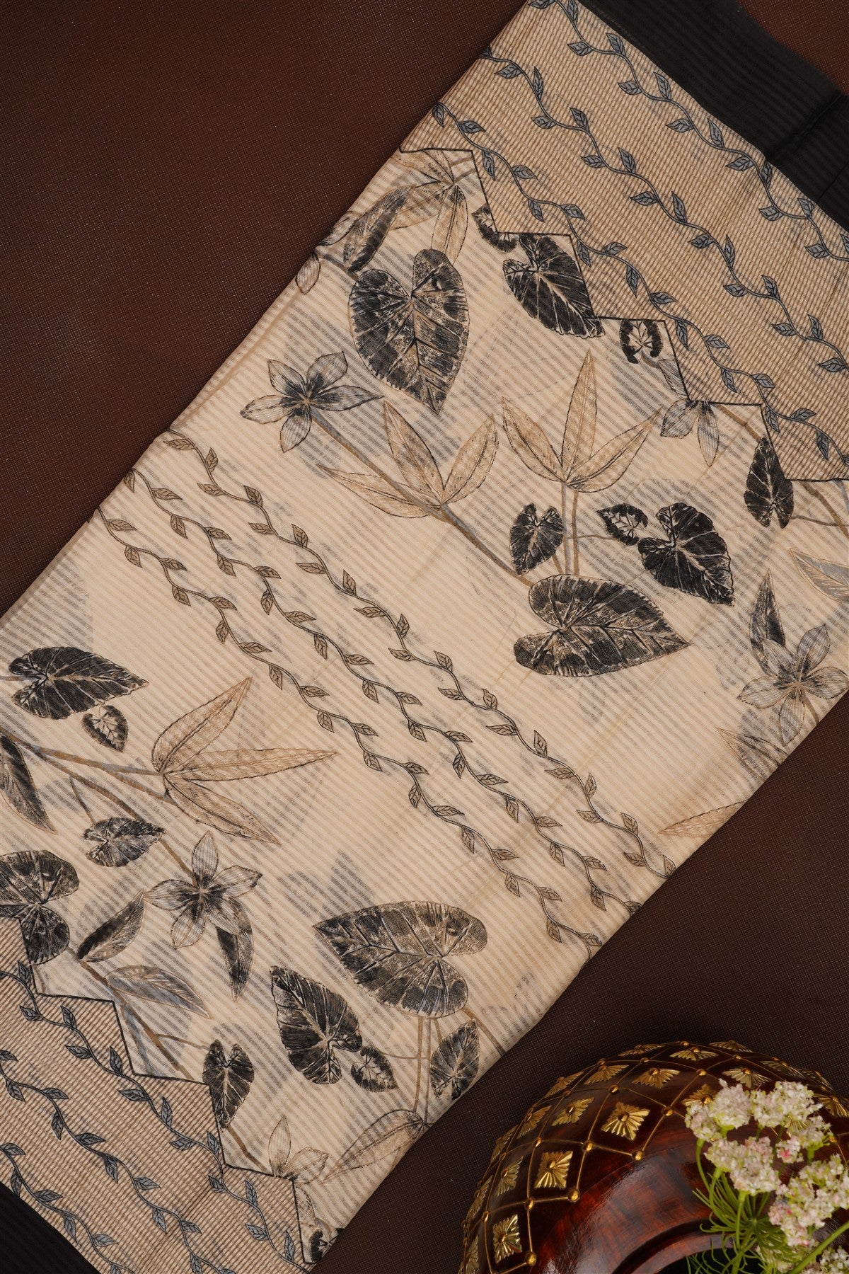 Printed Cotton Cream DressMaterial