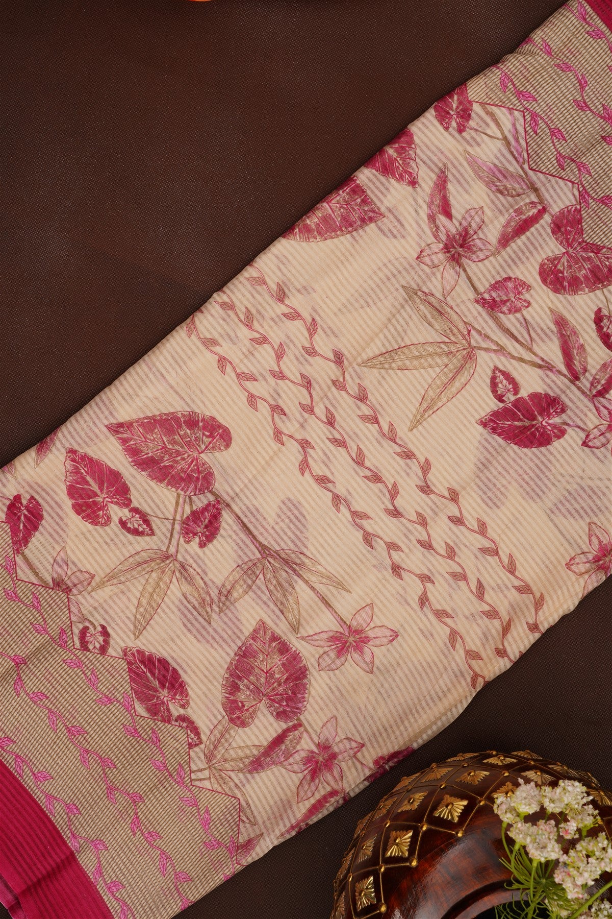 Printed Cotton Cream DressMaterial
