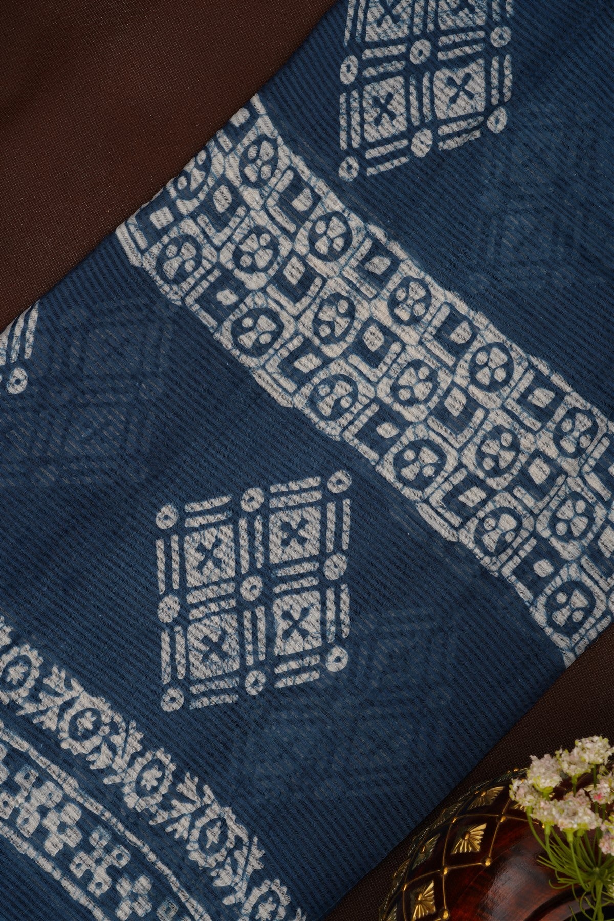 Printed Cotton Dark Blue DressMaterial
