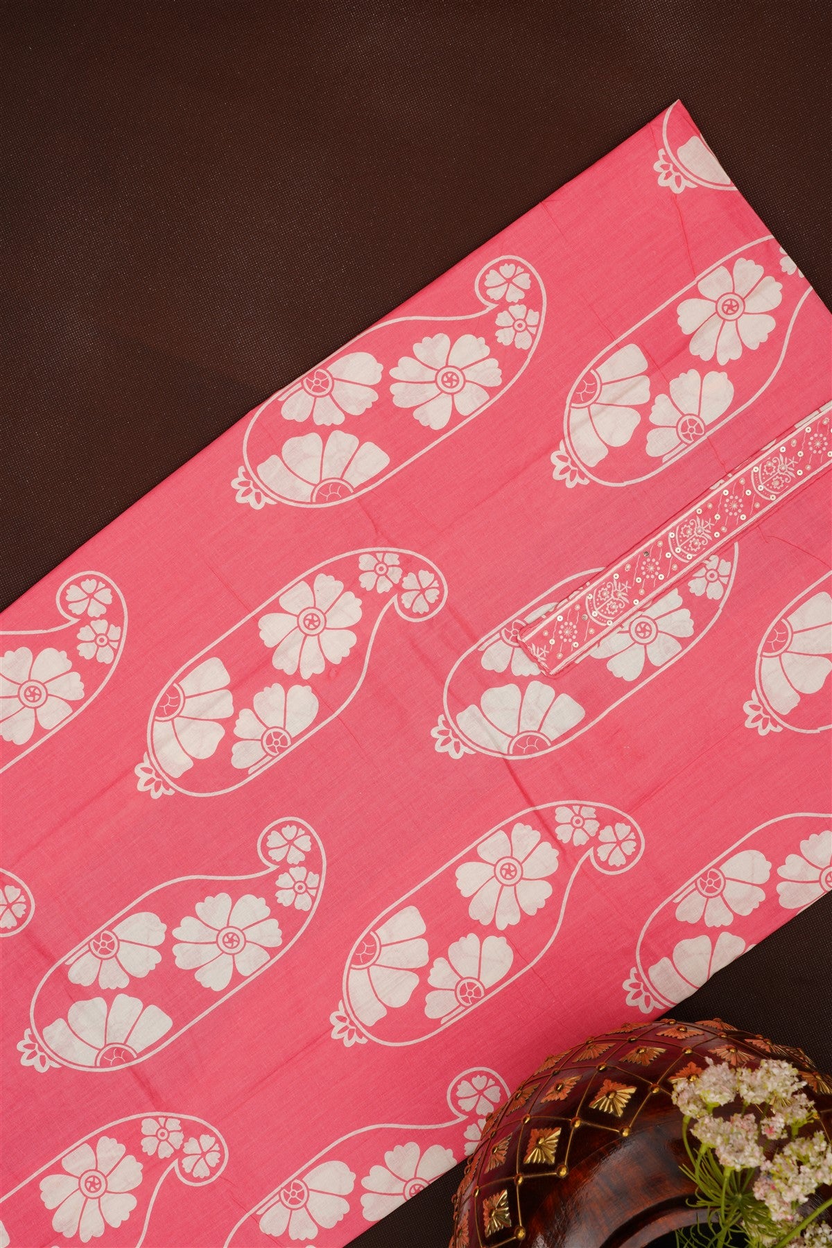 Printed Cotton Light Pink DressMaterial
