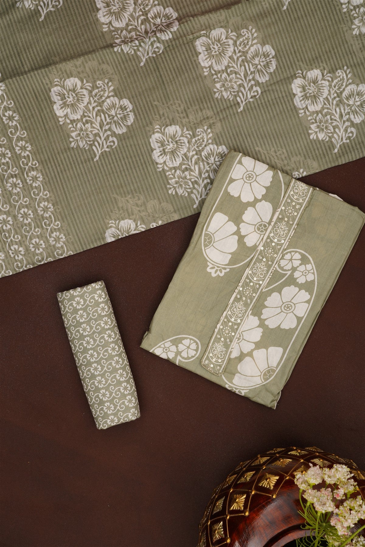 Printed Cotton Light Pistha DressMaterial