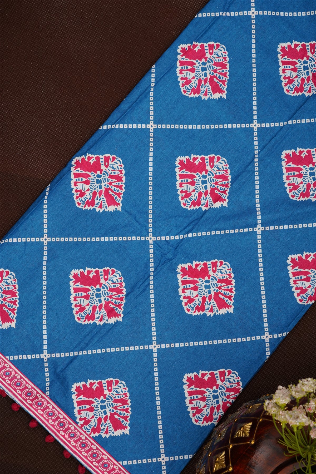 Printed Cotton Blue DressMaterial