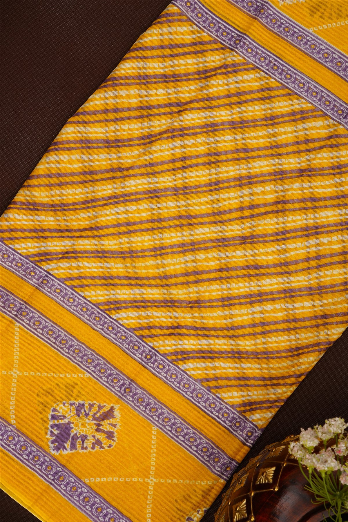 Printed Cotton Yellow DressMaterial