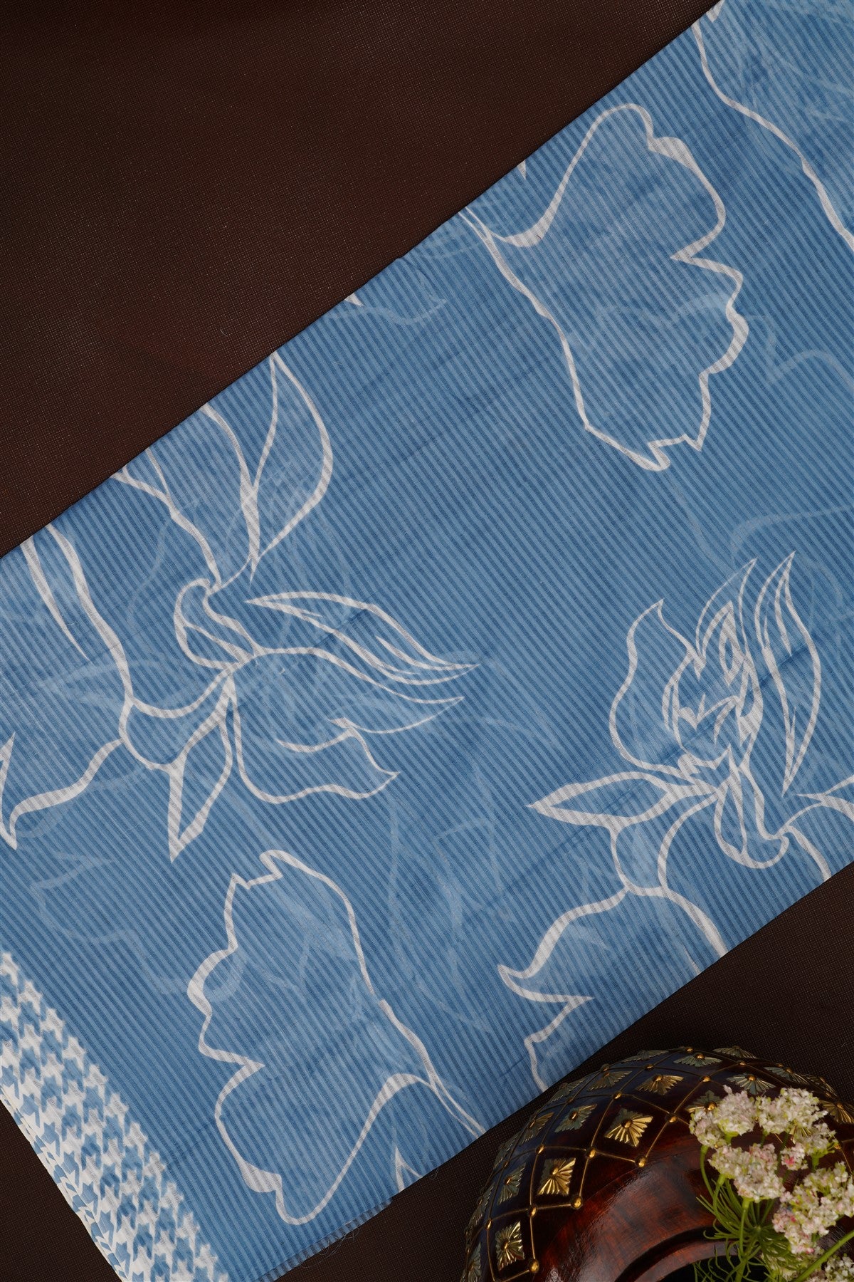 Printed Cotton Light Blue DressMaterial