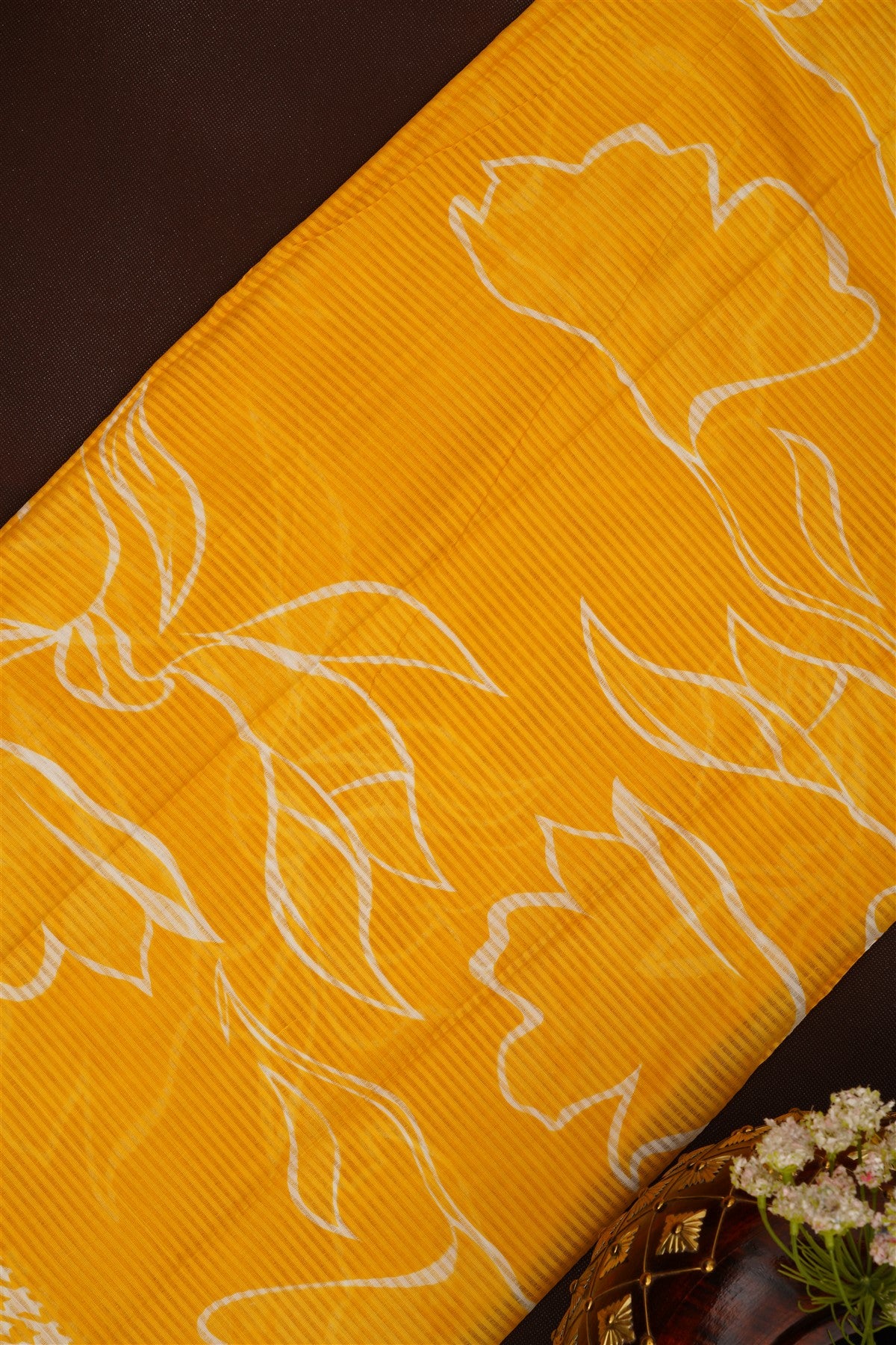 Printed Cotton Yellow DressMaterial